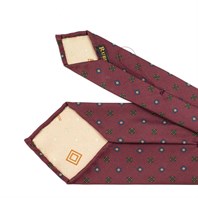 Bordeaux silk twill tie with geometric print Alternative Image