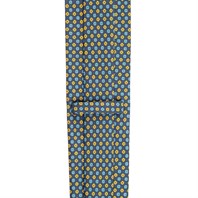 Blue silk twill tie with geometric print Alternative Image