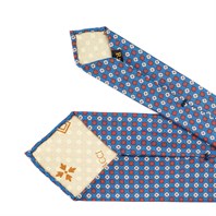 Bluette silk twill tie with geometric print Alternative Image