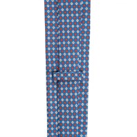 Bluette silk twill tie with geometric print Alternative Image