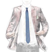 Bluette silk twill tie with geometric print Alternative Image