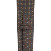 Cravatta in twill di seta verde con stampa floreale Immagine alternativa