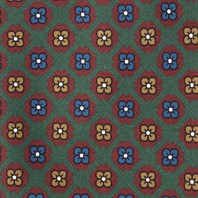 Cravatta in twill di seta verde con stampa floreale Immagine alternativa