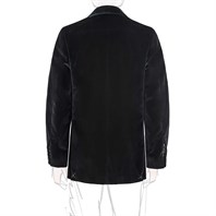 Single-breasted black velvet jacket Alternative Image