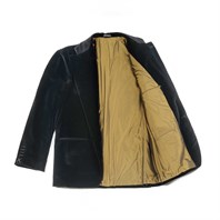 Single-breasted black velvet jacket Alternative Image