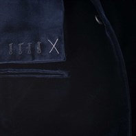 Single-breasted midnight blue velvet jacket Alternative Image