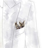 White Bella pocket square Alternative Image