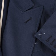 Giacca in lino blu Immagine alternativa