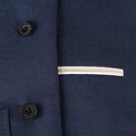 Giacca in lino blu Immagine alternativa