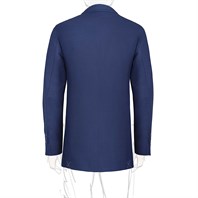 Giacca doppiopetto in lana blu super leggera Immagine alternativa