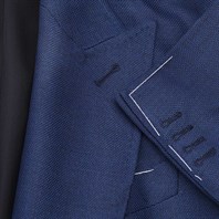 Giacca doppiopetto in lana blu super leggera Immagine alternativa
