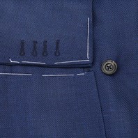 Giacca doppiopetto in lana blu super leggera Immagine alternativa