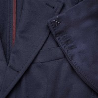 Blue cashmere single-breasted jacket Alternative Image