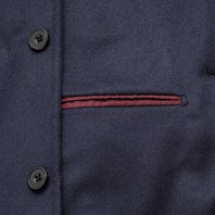 Blue cashmere single-breasted jacket Alternative Image
