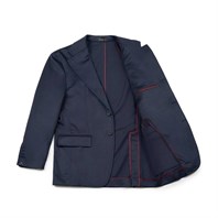 Blue cashmere single-breasted jacket Alternative Image