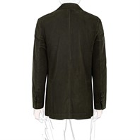 Green velvet single-breasted jacket Alternative Image