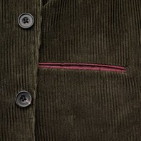 Green velvet single-breasted jacket Alternative Image