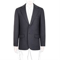 Anthracite cashmere single-breasted jacket Alternative Image
