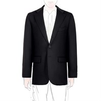 Black cashmere single-breasted jacket Alternative Image