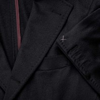 Black cashmere single-breasted jacket Alternative Image