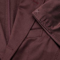Plum cashmere single-breasted jacket Alternative Image