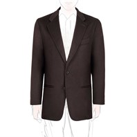 Brown cashmere single-breasted jacket Alternative Image