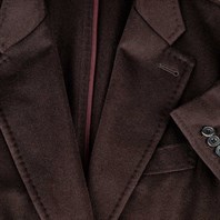Brown cashmere single-breasted jacket Alternative Image