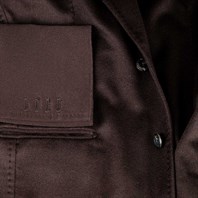 Brown cashmere single-breasted jacket Alternative Image