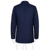 Blue herringbone wool single-breasted jacket Alternative Image