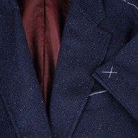 Blue herringbone wool single-breasted jacket Alternative Image