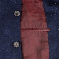 Blue herringbone wool single-breasted jacket Alternative Image