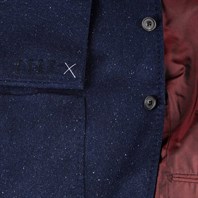 Blue herringbone wool single-breasted jacket Alternative Image