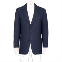 Blue silk single-breasted jacket Alternative Image