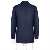 Blue silk single-breasted jacket Alternative Image