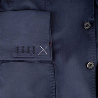 Blue silk single-breasted jacket Alternative Image