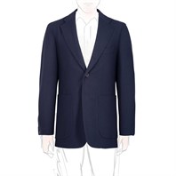 Blue Super 130’s wool single-breasted jacket Alternative Image