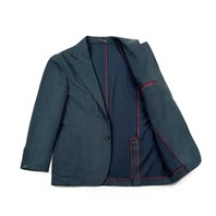 Green Super 130’s wool single-breasted jacket Alternative Image
