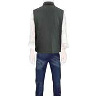 Green wool and cashmere outdoor vest Alternative Image