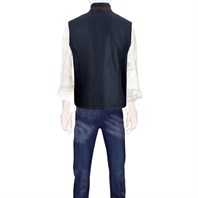 Blue wool and cashmere outdoor vest Alternative Image