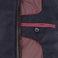 Blue wool and cashmere outdoor vest Alternative Image