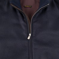 Blue wool and cashmere outdoor vest Alternative Image
