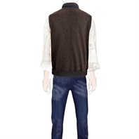 Brown cashmere outdoor vest Alternative Image
