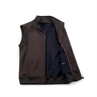 Brown cashmere outdoor vest Alternative Image