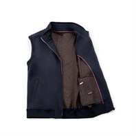 Blue cashmere outdoor vest Alternative Image