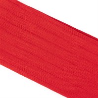 Red wide-ribbed cotton socks Alternative Image