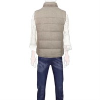 Beige quilted wool and cashmere vest Alternative Image
