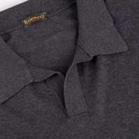 Gray long sleeves knitwear polo shirt Alternative Image