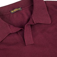 Wine long sleeves knitwear polo shirt Alternative Image