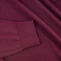 Wine long sleeves knitwear polo shirt Alternative Image