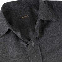 Gray wool overshirt Alternative Image